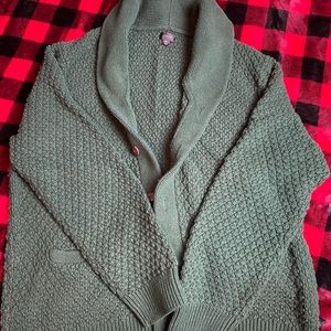Men’s J Crew heavy Green Cardigan. XL